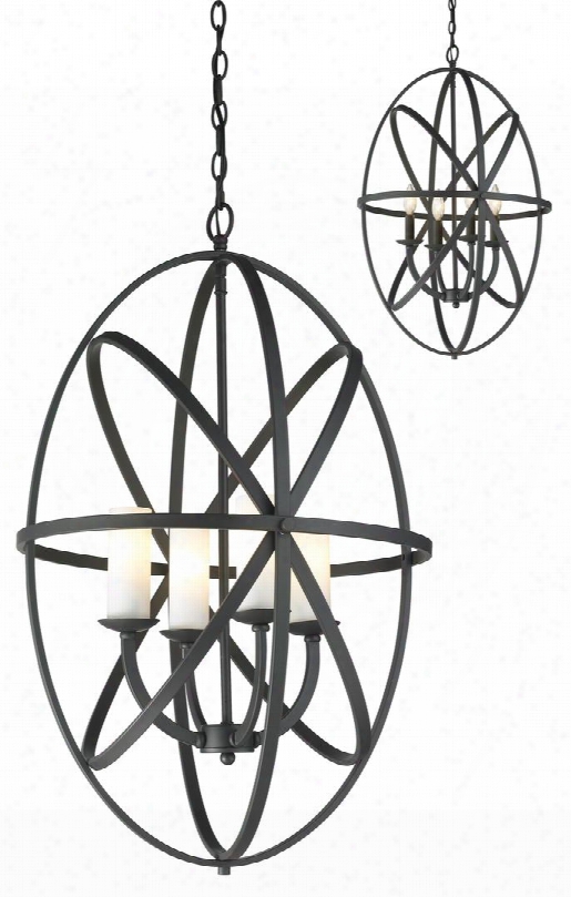 Aranya 6027-4l-brz 19.69" 4 Light Pendant Contemporary Metropolitanhave Steel Frame With Bronze Finish In Matte