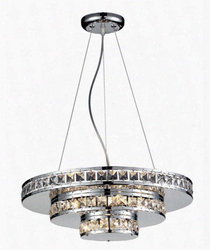 Ariel 883ch 18" 5 Light Crystal Chandelier Contemporary Urbanhave Steel Frame With Chrome Finish In Clear And