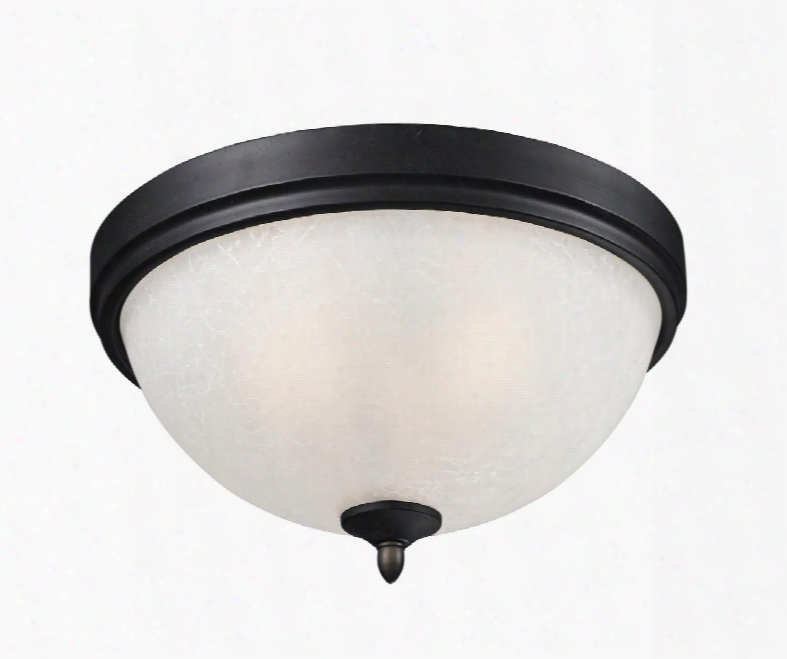 Arshe 603f2 13.25" 2 Light Flush Mount Transitional Fusionhave Steel Frame With Caf Bronze Finish In White