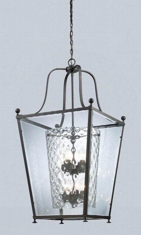 Ashbury 179-8 21" 8 Light Pendant Coastal Nautical Seasidehave Steel Frame With Bronze Finish In Clear Beveled Outside; Clear Hammered