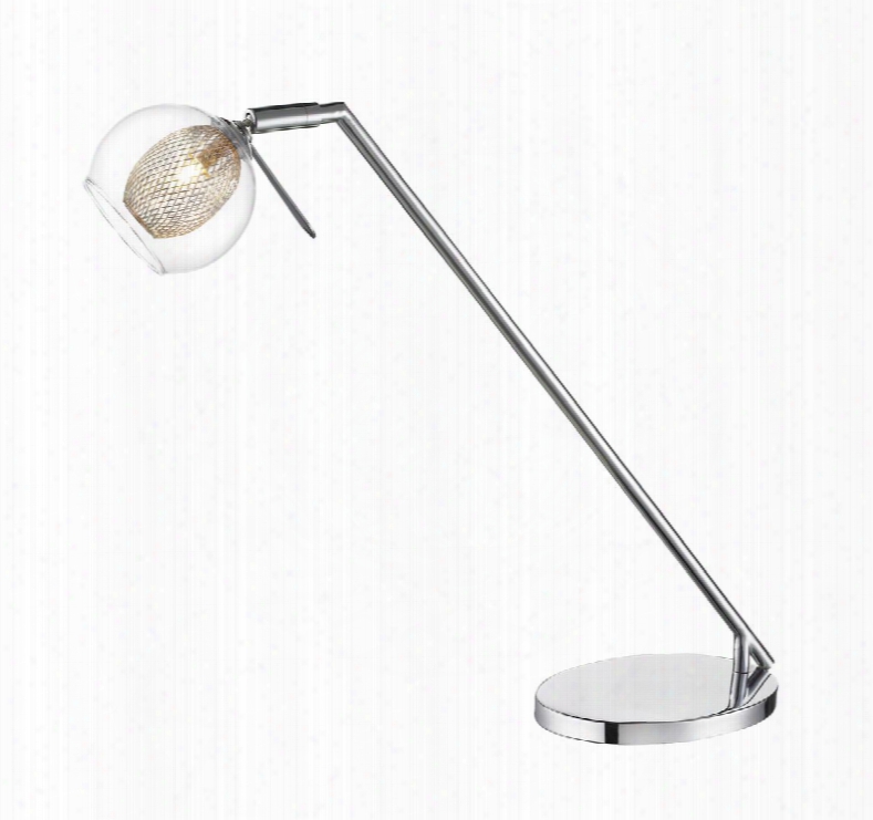 Auge 905dl 4.92" 1 Light Desk Lamp Modern Retrohave Steel Frame With Chrome Finish In Clear And