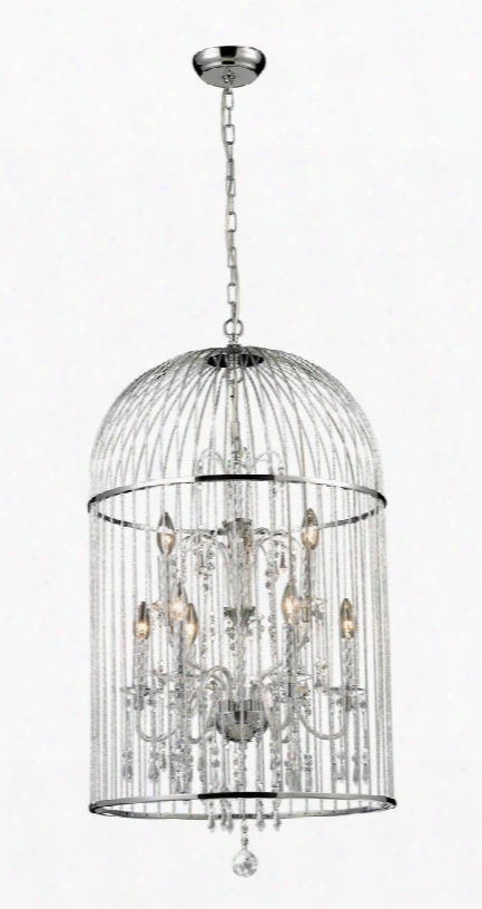 Avary 887ch 19.5" 9 Light Crystal Chandelier Vintage Restorationhave Steel Frame With Chrome Finish In