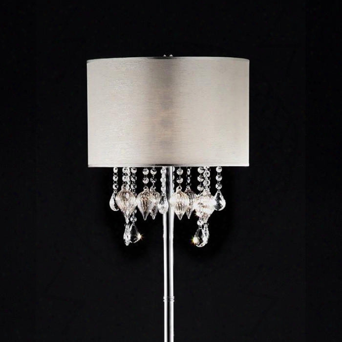 Calypso L95125f Floor Lamp With Metal Base Crystal And Glass Peach Design Shade Size: 15" X 15" X 10" Max Watt: 40 W Each In