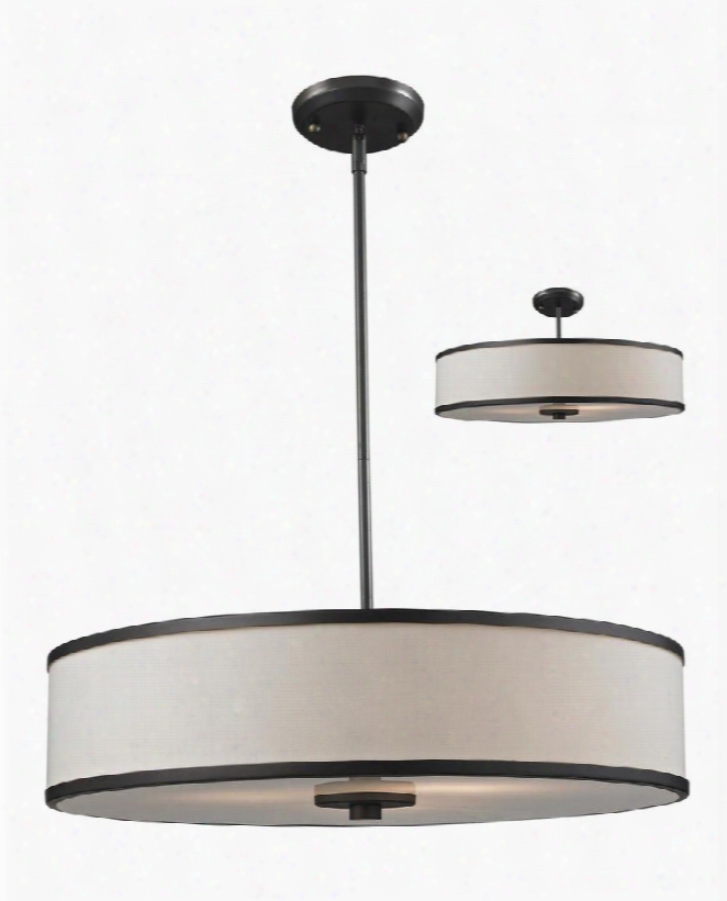 Cameo 165-24 23.63" 3 Light Conevrtible Pendant Contemporary Metropolitanhave Steel Frame With Factory Bronze Finish In Cr Me