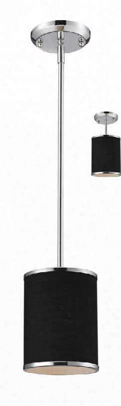 Cameo 168-6 6" 1 Light Convertible Pendant Contemporary Metropolitanhave Steel Frame With Chrome Finish In