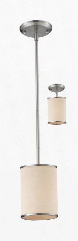 Cameo 183-6 6" 1 Light Convertible Pendant Contemporary Metropolitanhave Steel Frame With Brushed Nickel Finish In White