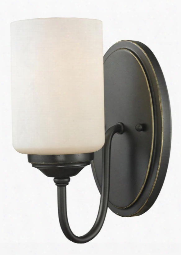 Cardinal 414-1s 5" 1 Light Wall Sconce Transitional Fusionhave Steel Frame With Olde Bronze Finish In Matte