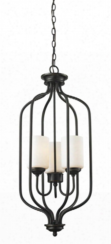 Cardinal 414-31 13.5" 3 Light Pendant Transitional Fusionhave Steel Frame With Olde Bronze Finish In Matte