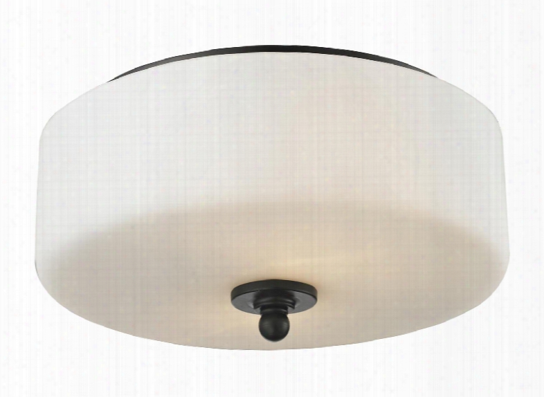 Cardinal 414f2 11.75" 2 Light Flush Mount Transitional Fusionhave Steel Frame With Olde Bronze Finish In Matte