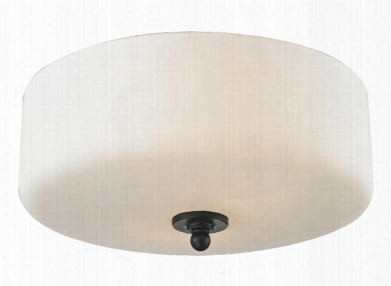 Cardinal 414f3 13" 3 Light Flush Mount Transitional Fusionhave Steel Frame With Olde Bronze Finish In Matte