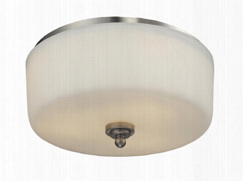 Cardinal 434-f3-bn 13" 3 Light Flush Mount Transitional Fusionhave Steel Frame With Brushed Nickel Finish In Matte