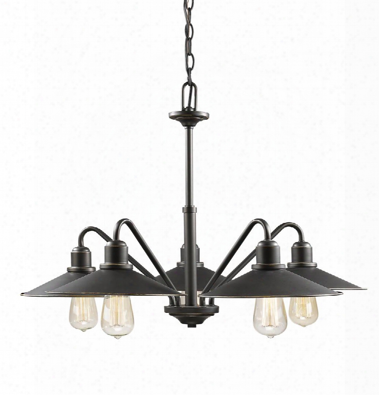 Casa 613-5-ob 30.25" 5 Light Chandelier Contemporary Utilitarianhave Steel Frame With Olde Bronze Finish In Olde