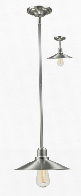 Casa 613mp-bn 10.5" 1 Light Mini Pendant Contemporary Utilitarianhave Steel Frame With Brushed Nickel Finish In Brushed