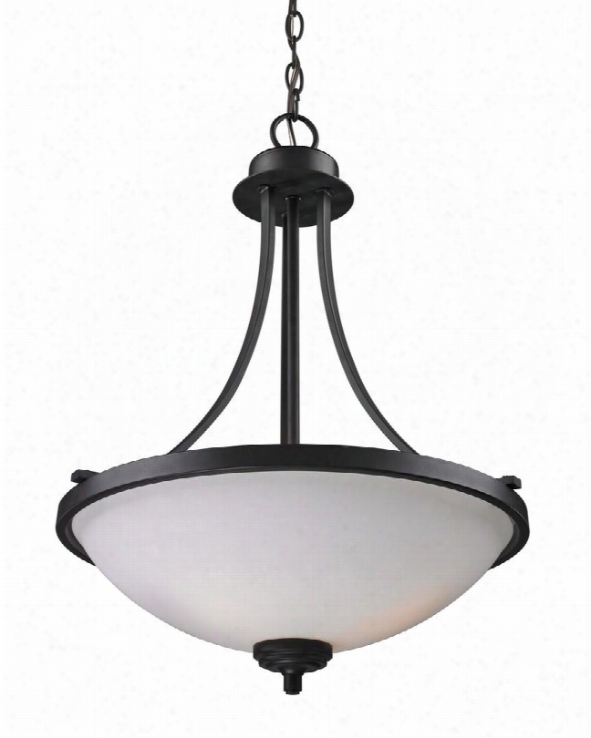 Chambley 2006p 16.88" 3 Light Pendant Transitional Fusionhave Steel Frame With Bronze Finish In Matte