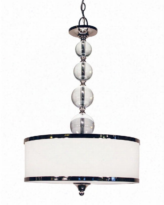 Cosmopolitan 307p-ch 18" 3 Light Pendant Contemporary Metropolitanhave Steel Frame With Chrome Finish In Matte