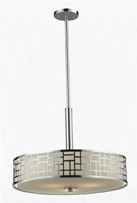 Elea 328p-ch 20.5" 3 Light Pendant Transitional Fusionhave Steel Frame With Chrome Finish In Matte