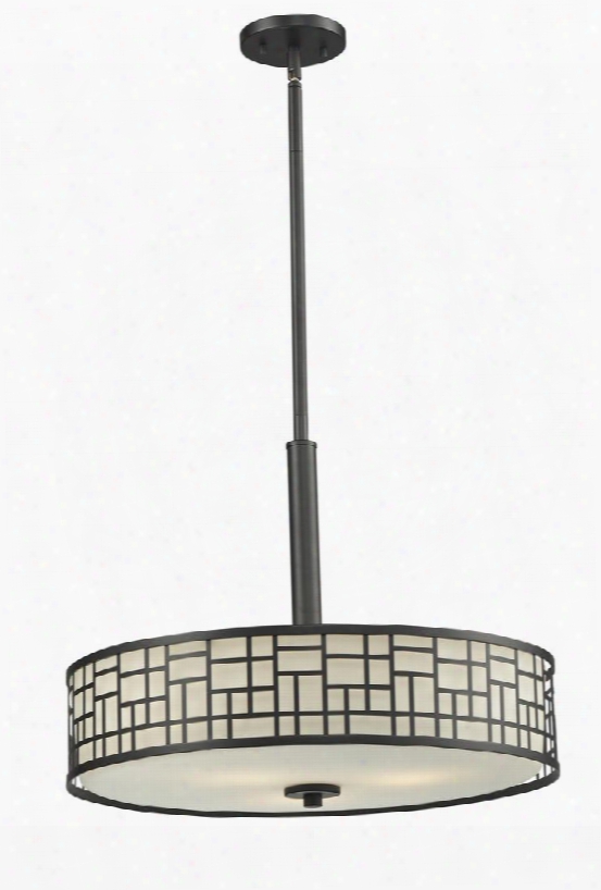 Elea 329p-brz 20.5" 3 Light Pendant Transitional Fusionhave Steel Frame With Bronze Finish In Matte