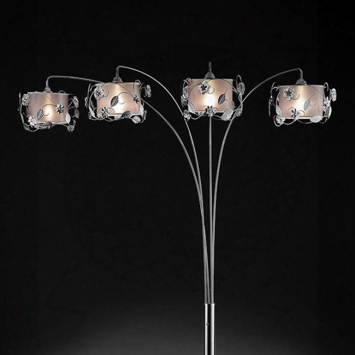Elva L95121a Arch Lamp With Chrome Finish Double Shade Inner Shade: 8" X 8" X 5.50" Outer Shade:11" X 11" X 7" In