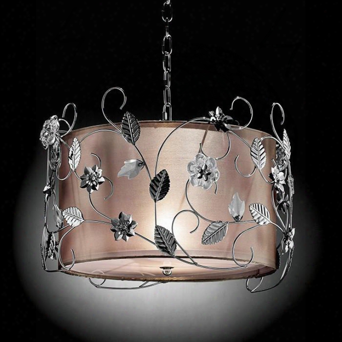 Elva L95121h Ceiling Lamp With Chain Length: 48" Inner Shade Size: 15" X 15" X 9" Outer Shade Size: 17" X 17" X 11" Max Watt: 60w In