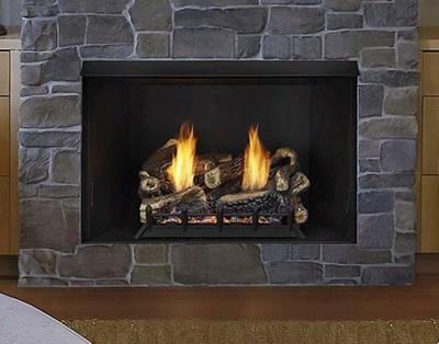 Exacta Buf42-r 42" Vent Free Firebox With Clean Louverless Design Black Interior Large Hearth Area And Angled