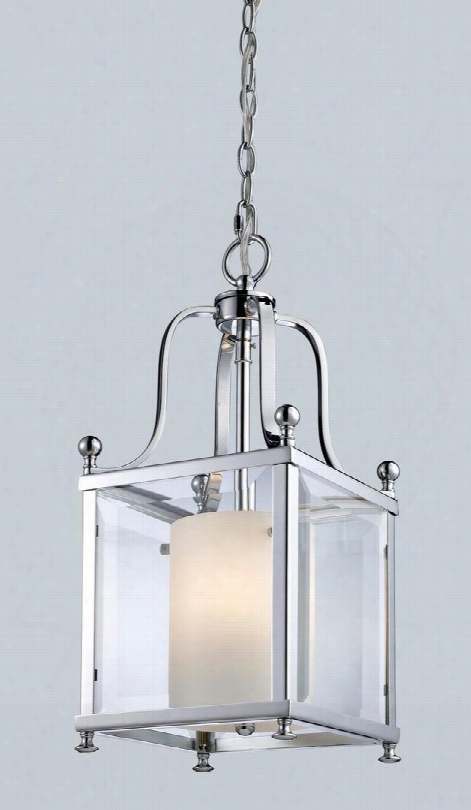 Fairview 176-3s8 .25" 3 Light Pendant Coastal Nautical Seasidehave Steel Frame With Chrome Finish In Clear Beveled Outside; Matte Opal