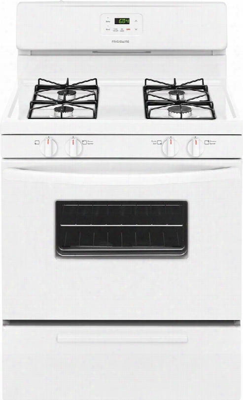 Ffgf3016tw 30" Freestanding Gas Range With 4.2 Cu. Ft. Capacity 2 Oven Racks Backguard Broil And Serve Drawer 4 Sealed Gas Burners And Low Boil  Burner