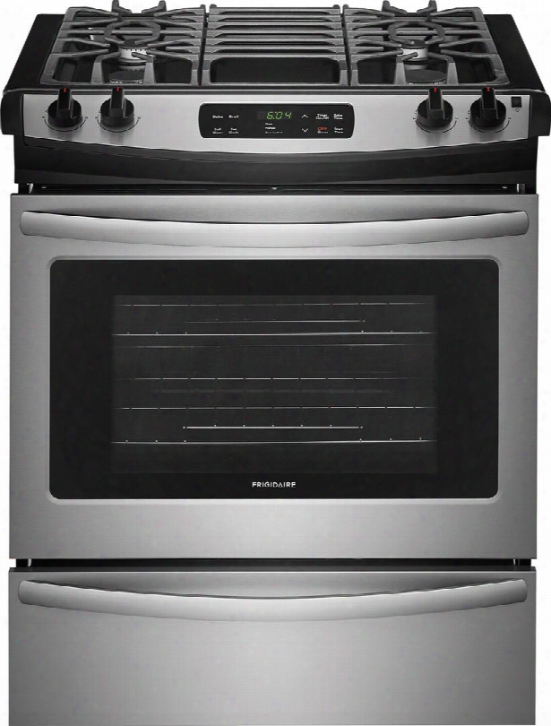 Ffgs3026ts 30" Slide In Gas Range With 4.5 Cu. Ft. Capacty 4 Sealed Burners Self-clean Function 2 Racks And 12 Hour Auto Shut-off In Stainless
