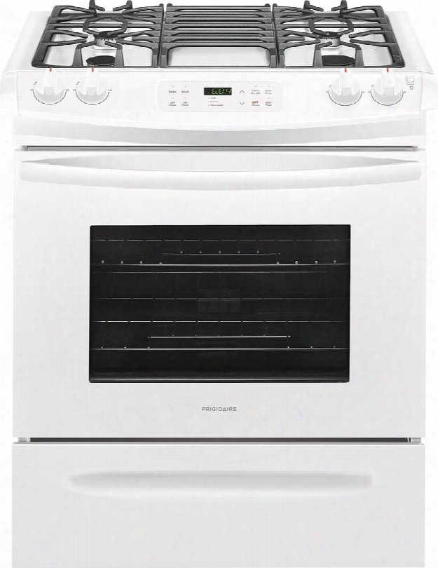 Ffgs3026tw 30" Ada Compliant Slide In Gas Range With 4.5 Cu. Ft. Capacity 4 Sealed Burners Self-clean Function 2 Racks And 12 Hour Auto Shut-off In