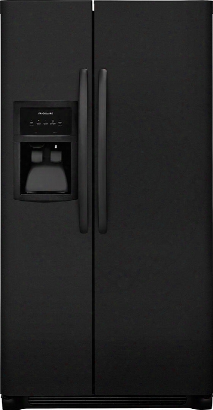 Ffhx2325te 33" Side-by-side Refrigerator With 22.2 Cu. Ft. Capacity Led Lighting Exterior Dispenser With Color Match And Energy Star Rated In Ebony