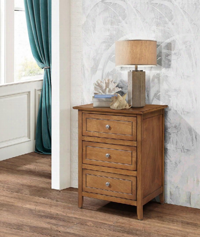 G1300 Collection G1319-n 19" Nightstand With 3 Dovetailed Drawers Nickel Hardware Wood Solids/veneers And Manufactured Wood Construction In Light Walnut