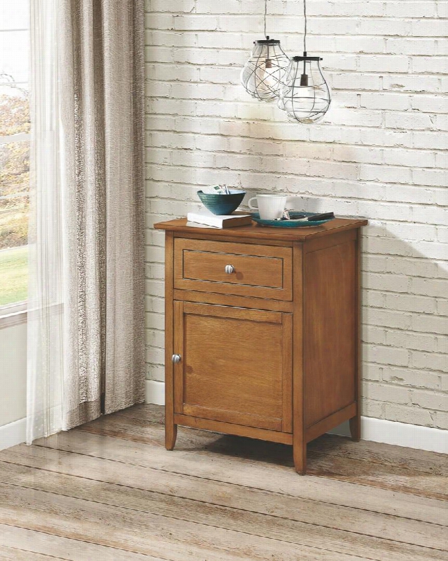 G1400 Collection G14119-n 19" Nightstand With 1 Dovetailed Drawer 1 Door Nickel Hardware Wood Solids/veneers And Manufactured Wood Construction In Light