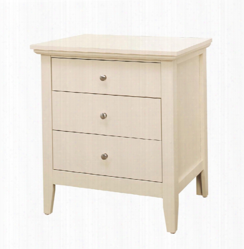 G5400 Collection G5475-n 24" Nightstand With 3 Dovetailed Drawers Tapered Legs Nickel Hardware And Wood Veneers Construction In Beige