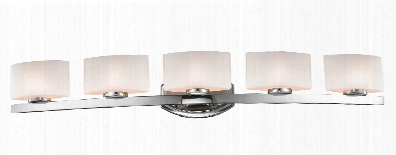 Galati 3014-5v-led 40.5" 5 Light Vanity Light Midcentury Modern Art Modernehave Steel Frame With Chrome Finish In Matte