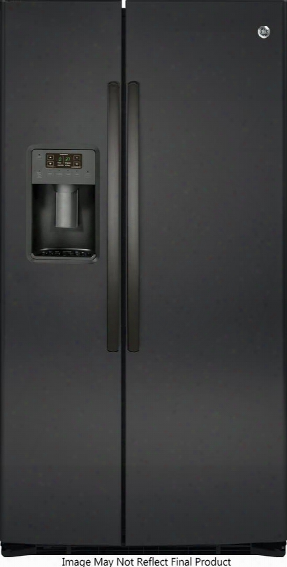 Gse25hblts 36" Side By Side Refrigerator With 25.4 Cu. Ft. Power  Adjustable Glass Shelves Led Lighting Glass Freezer Shelves Door Bins And Fresh Food