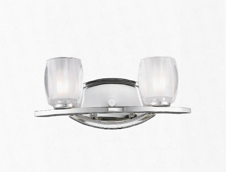 Haan 3018-2v 14.25" 2 Light Vanity Light Contemporary Eclectichave Steel Frame With Chrome Finish In Matte