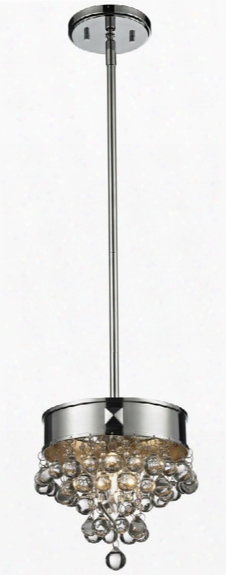 Iluva 612mp-ch 8.5" 1 Light Mini Pendant Contemporary Metropolitanhave Steel Frame With Chrome Finish In