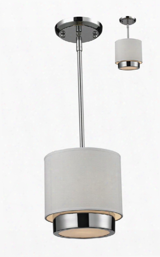 Jade 186-8 8" 1 Light Chandelier Contemporary Metropolitanhave Steel F Rame With Chrome Finish In White