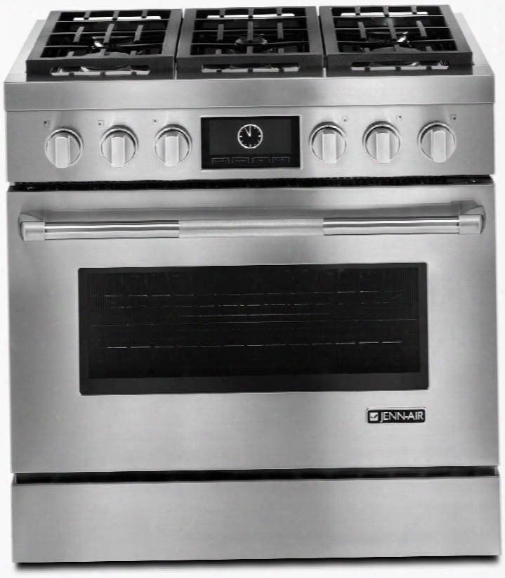 Jdrp436wp 36" Pro-style Dual Fuel Range With Multimode Convection 6 Sealed Burners Closed-door Broiling 5 000 Btu Simmer Burner And Cast Iron Grates In