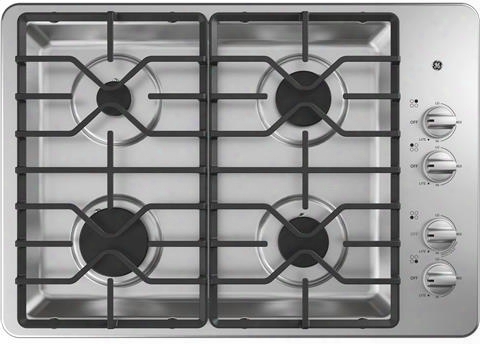 Jgp3530slss 30" Gas Cooktop With 4 Sealed Burners Recessed Cooktop Heavy Duty Grate In Stainless