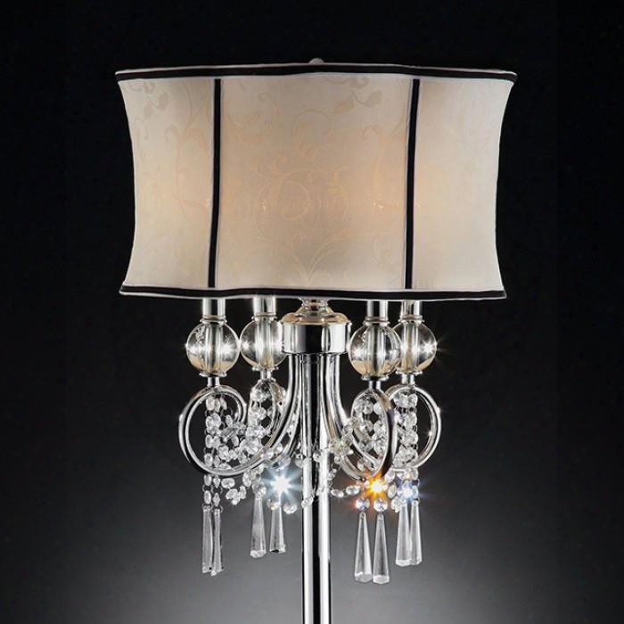 Juliana L95131t Table Lamp With Crystal Lamp Metal Base With Polished Chrome Finish Shade Size: 18" X 18" X 9.5" Max Watt: 40 W Each In