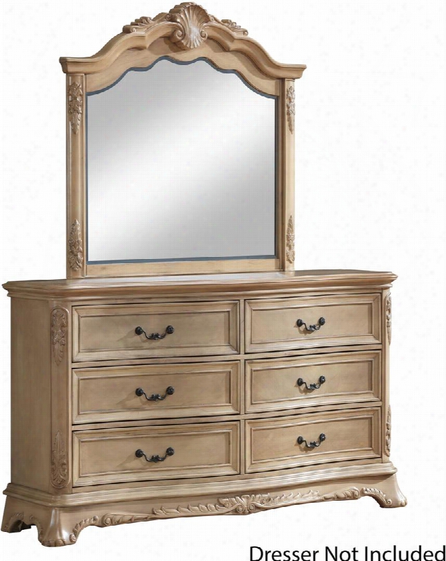 Katrina Collectiong9275-m 46" X 47" Mirror With Beveled Glass Carved Accents And Wood Veneers In