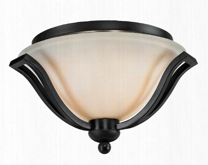 Lagoon 702f2-brz 15" 2 Light Ceiling Regional Spanishhave Steel Frame With Bronze Finish In Matte