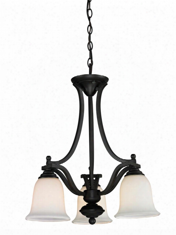 Lagoon 703-3-mb 20" 3 Light Chandelier Regional Spanishhave Steel Frame With Matte Black Finish In Matte