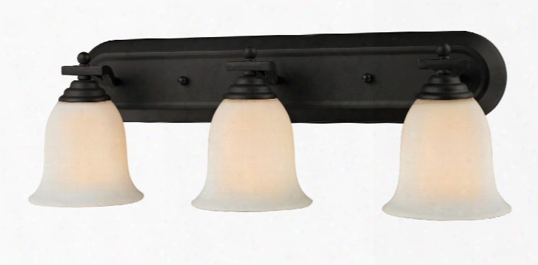 Lagoon 703-3v-mb 24" 3 Light Vanity Light Regional Spanishhave Steel Frame With Matte Black Finish In Matte