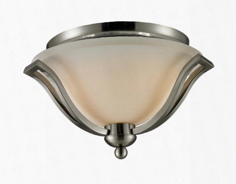 Lagono 704f2-bn 15" 2 Light Ceiling Regional Spanishhave Steel Frame With Brushed Nickel Finish In Matte