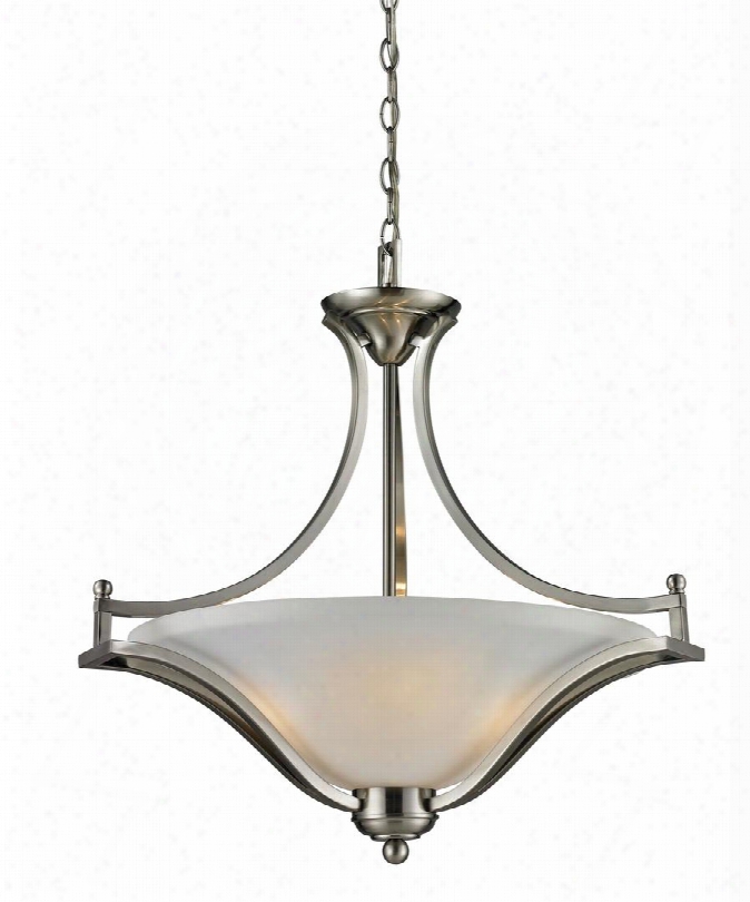 Lagoon 704p-bn 24" 3 Light Pendant Regional Spanishhave Steel Frame With Brushed Nickel Finish In Matte