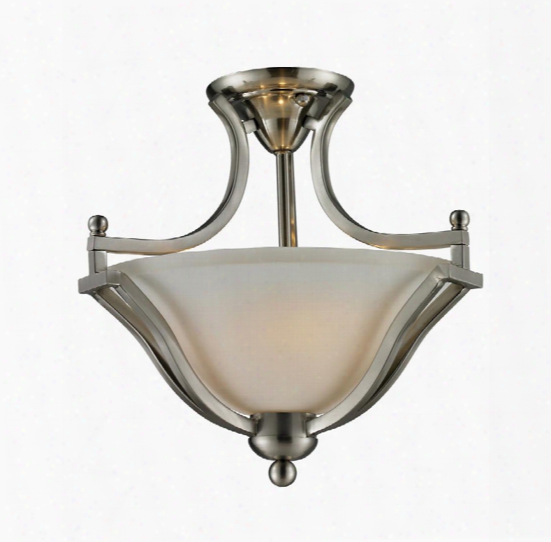 Lagoon 704sf-bn 15" 2 Light Semi-flush Mount Regional Spanishhave Steel Frame With Brushed Nickel Finish In Matte