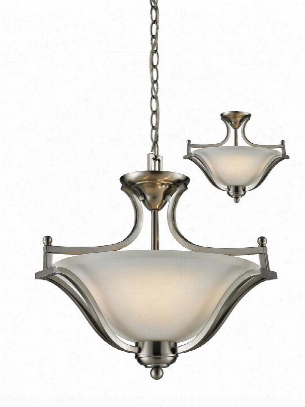 Lagoon 704sfc-bn 19.5" 3 Light  Pendant Regional Spanishhave Steel Frame With Brushed Nickel Finish In Matte