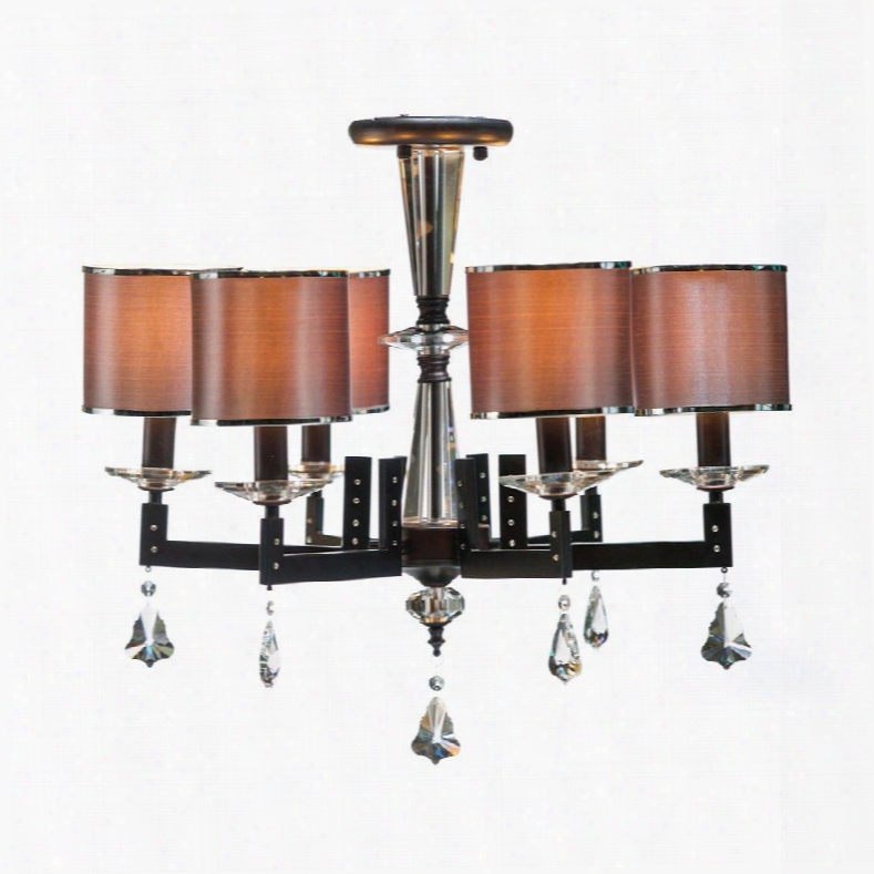 Lm7816-6 6-light Oil Rubbed Bronze Crystal Ceiling Mount