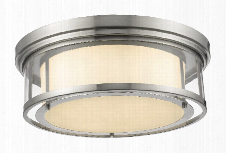 Luna 2005f21-bn 2l.25" 4 Light Flush Mount Coastal Nautical Seasidehave Steel Frame With Brushed Nickel Finish In Matte